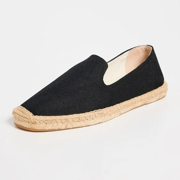 Soludos Smoking Slipper Black Espadrilles Slip On Shoes Women's Size US 9