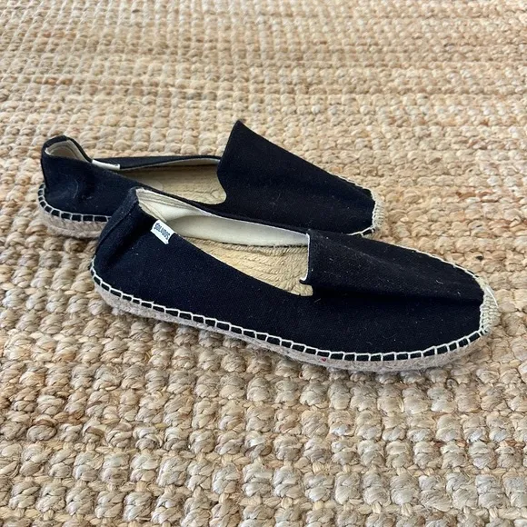 Soludos Smoking Slipper Black Espadrilles Slip On Shoes Women's Size US 9