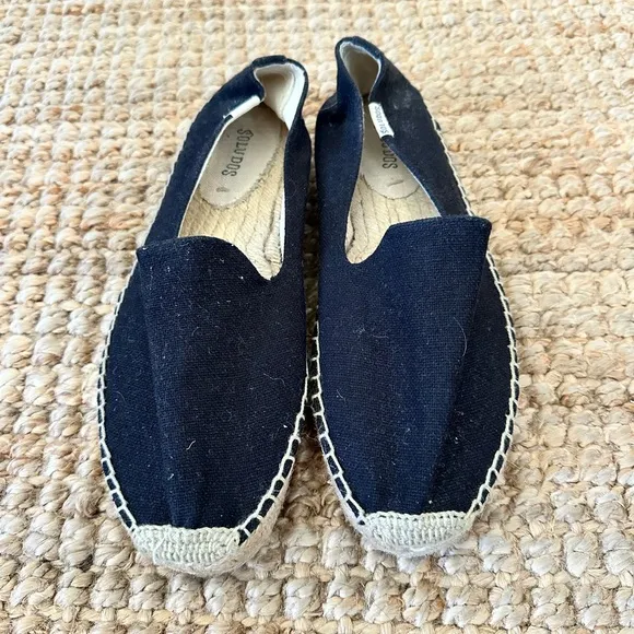 Soludos Smoking Slipper Black Espadrilles Slip On Shoes Women's Size US 9