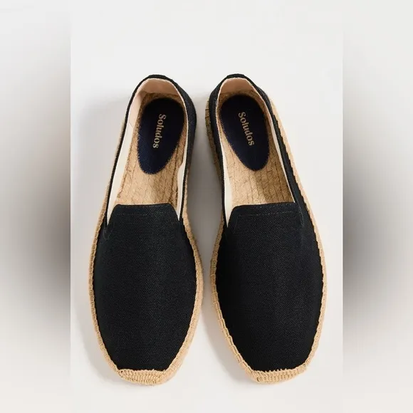 Soludos Smoking Slipper Black Espadrilles Slip On Shoes Women's Size US 9