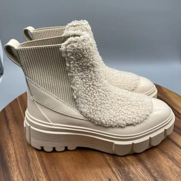 Sorel Caribou X Boots Womens Size 6.5 Chelsea Cozy Waterproof Pull On Beige