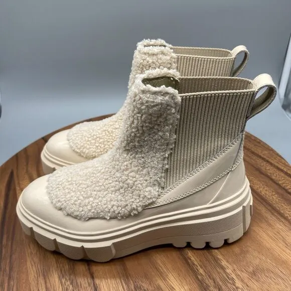 Sorel Caribou X Boots Womens Size 6.5 Chelsea Cozy Waterproof Pull On Beige