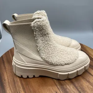Sorel Caribou X Boots Womens Size 6.5 Chelsea Cozy Waterproof Pull On Beige