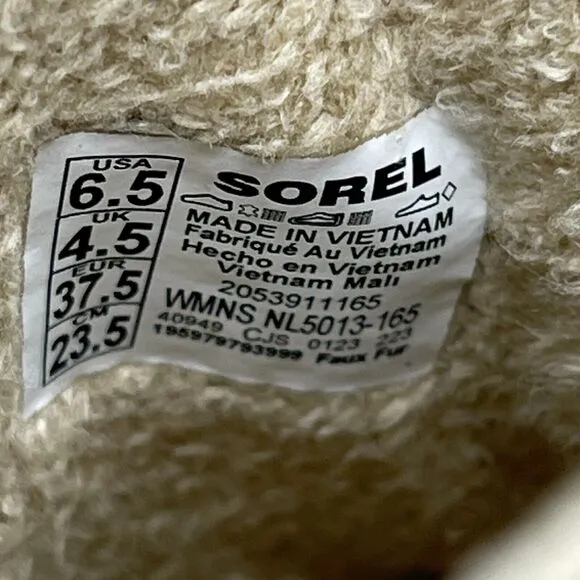 Sorel Caribou X Boots Womens Size 6.5 Chelsea Cozy Waterproof Pull On Beige