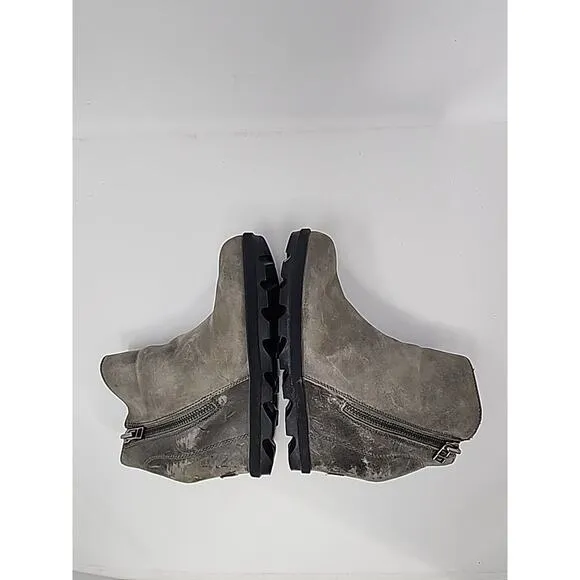 Sorel Joan Of Artic Wedge III Womens Boots Size 8 Gray Booties Zip Waterproof