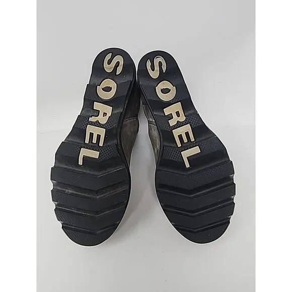 Sorel Joan Of Artic Wedge III Womens Boots Size 8 Gray Booties Zip Waterproof