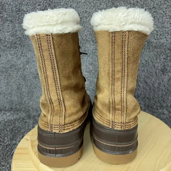 Sorel Kaufman Caribou Boots Mens 9 Brown Waterproof Wool Blend Lined Made in USA