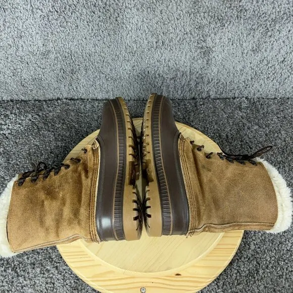 Sorel Kaufman Caribou Boots Mens 9 Brown Waterproof Wool Blend Lined Made in USA