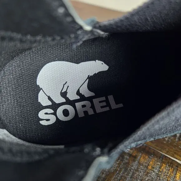 Sorel Out 'N About Wedge Womens Size 8.5 Waterproof Suede Boots Black White