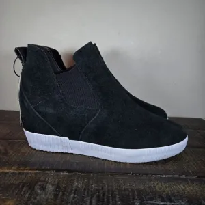 Sorel Out 'N About Wedge Womens Size 8.5 Waterproof Suede Boots Black White