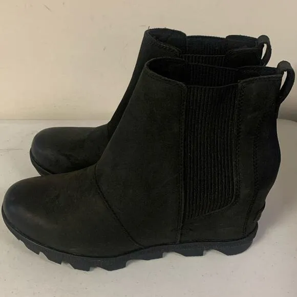 Sorel Women’s Size 9.5 Joan of Arctic Wedge ll Chelsea Bootie, Waterproof, Black