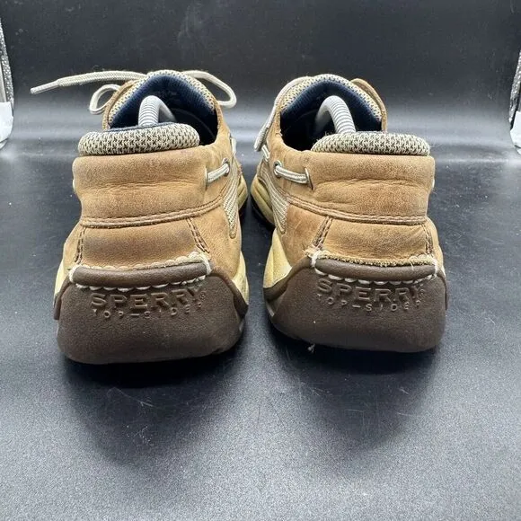 Sperry 2 Eye Leather Boat Shoes 0777347 Mens Size 11M Lace Up Leather Casual GUC