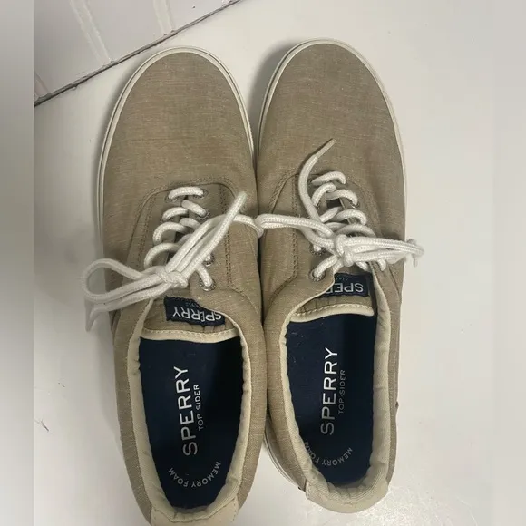 Sperry Stryper II Tan Cavas Sneakers Mens 11