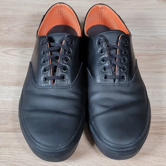 Sperry Top-Sider x Rains Shoes Mens Size 11 M Black Waterproof Leather 5-Eye