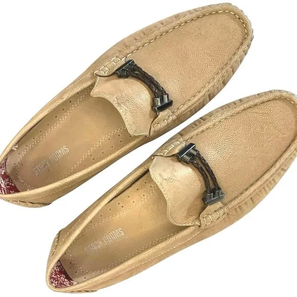 Stacy Adam's Men's Tan Percy Slip-On Moc Toe Loafer Shoes 25090-260 | Size 9M