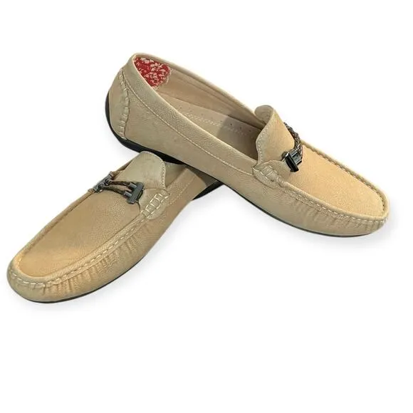 Stacy Adam's Men's Tan Percy Slip-On Moc Toe Loafer Shoes 25090-260 | Size 9M