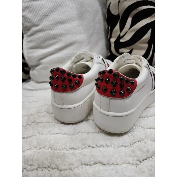 Steve Madden Becks White Multi Embellished Studded Sneakers