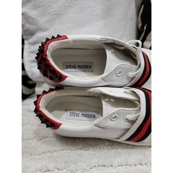 Steve Madden Becks White Multi Embellished Studded Sneakers