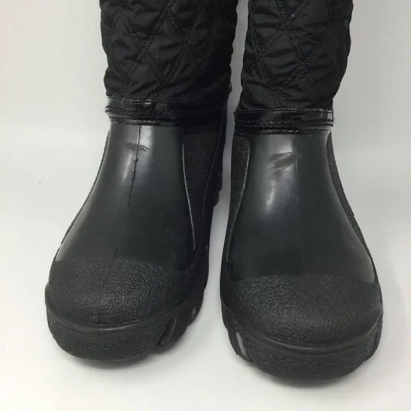 Stuart Weitzman Black Rain Boots Nylon Rubber L