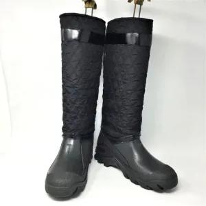 Stuart Weitzman Black Rain Boots Nylon Rubber L