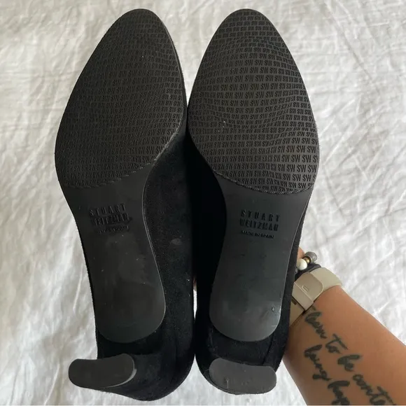 Stuart Weitzman Black Suede Pump Heels