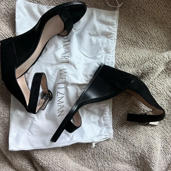 Stuart Weitzman Black Wedge Shoes