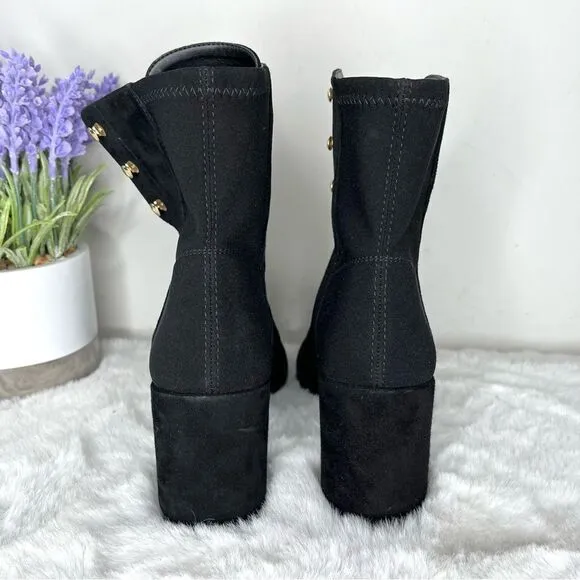 Stuart Weitzman Boots Women’s 5 Savannah Black Suede Leather Lace Up NWT
