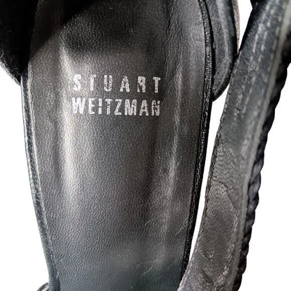 STUART WEITZMAN Cone‎ Heels Artsy Pumps Shoes Size 8.5 Raffia Rattan Straw