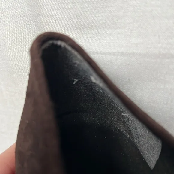 Stuart Weitzman Dark Brown Leather Suede Almond Toe Pumps