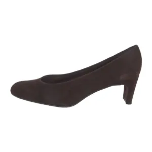 Stuart Weitzman Dark Brown Leather Suede Almond Toe Pumps