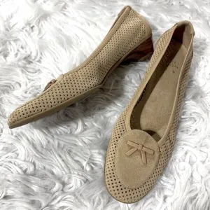 STUART Weitzman suede shoes perforated bow detail women’s size 9N
