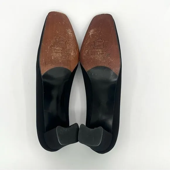 Stuart Weitzman Vtg Fabric Pumps 90’s Block Heels Y2K Classic Old Money Sz 8