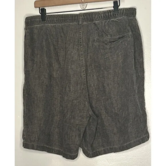 Stussy Boxy Linen Short 7” inseam Brownish Gray Drawstring