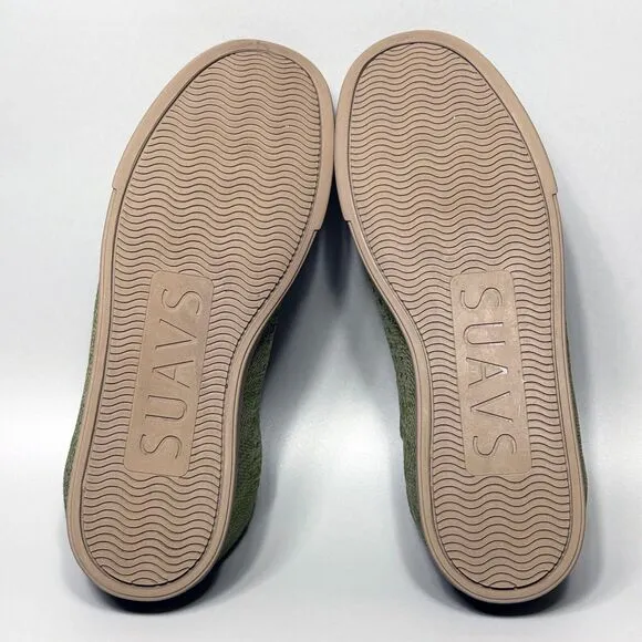 Suavs The Zilker Womens Size 9.5 Low Top Sneakers Shoes Olive Green Minimalist