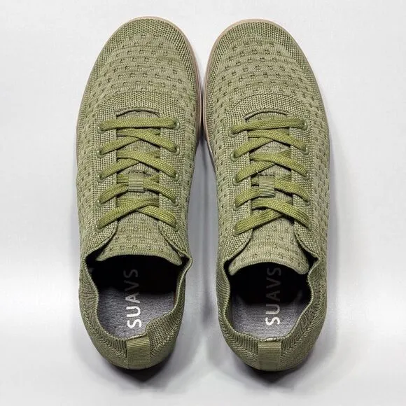 Suavs The Zilker Womens Size 9.5 Low Top Sneakers Shoes Olive Green Minimalist