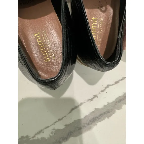 Summit by White Mountain Belinda Oxford Women's Shoes Black‎ Patent Size 39