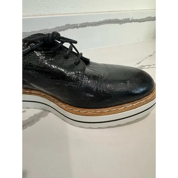 Summit by White Mountain Belinda Oxford Women's Shoes Black‎ Patent Size 39