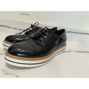 Summit by White Mountain Belinda Oxford Women's Shoes Black‎ Patent Size 39