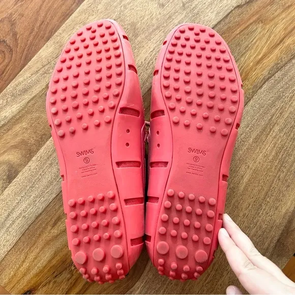 Swims men’s braided lace luxe loafer driver red waterproof boat shoes