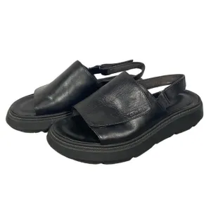 Tamaris black leather platform chunky adjustable slingbacsandal shoes women’s 39