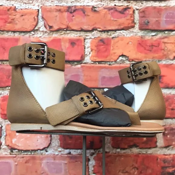 Tan Leather Free People Marco Boot Sandals in Sandstone