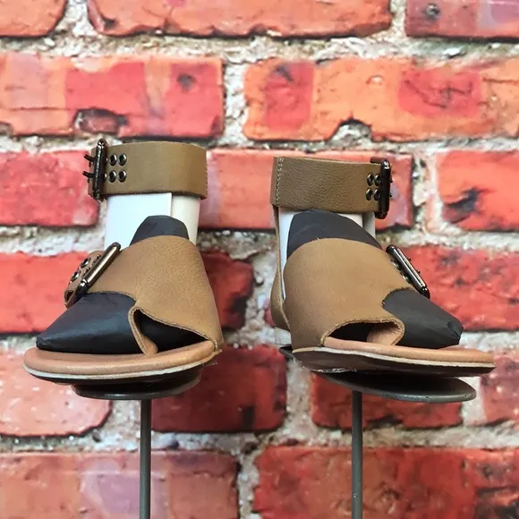 Tan Leather Free People Marco Boot Sandals in Sandstone