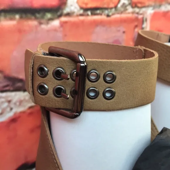Tan Leather Free People Marco Boot Sandals in Sandstone