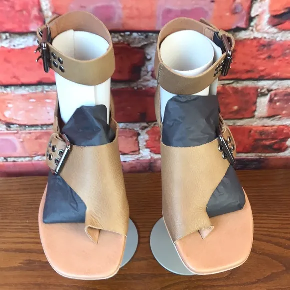 Tan Leather Free People Marco Boot Sandals in Sandstone