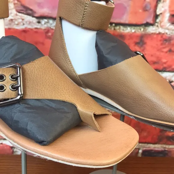 Tan Leather Free People Marco Boot Sandals in Sandstone