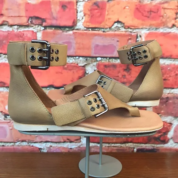 Tan Leather Free People Marco Boot Sandals in Sandstone