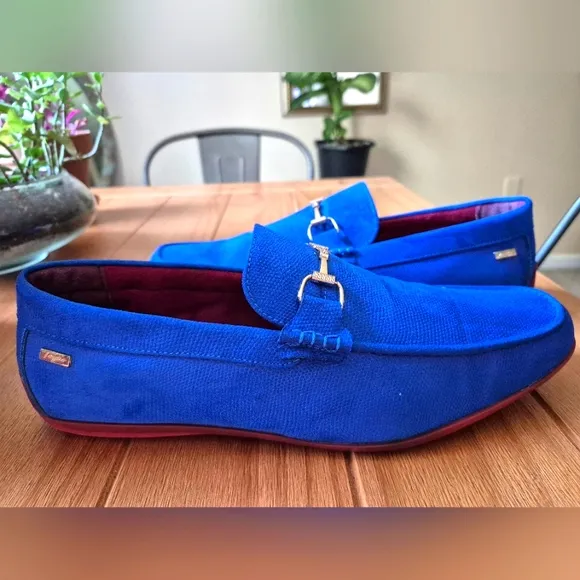 Tayno 'Kral' Royal Blue Driving Shoes  - Size 14
