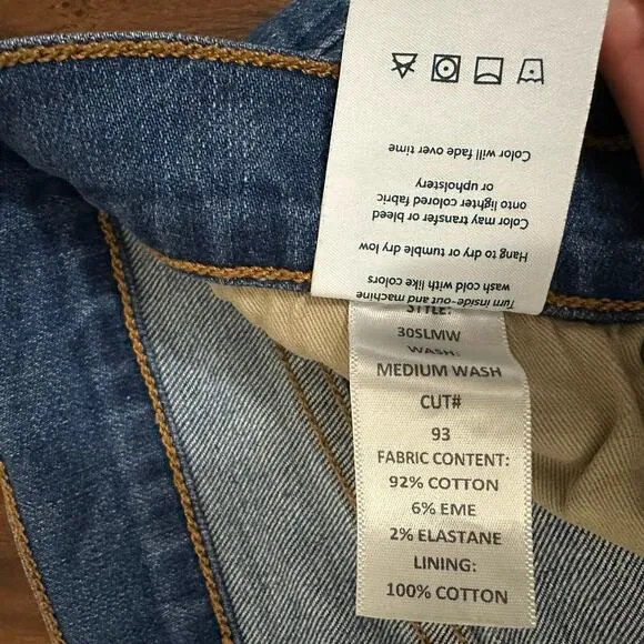 TECOVAS Slim Jeans Medium Blue Denim Straight Leg Stretch Western