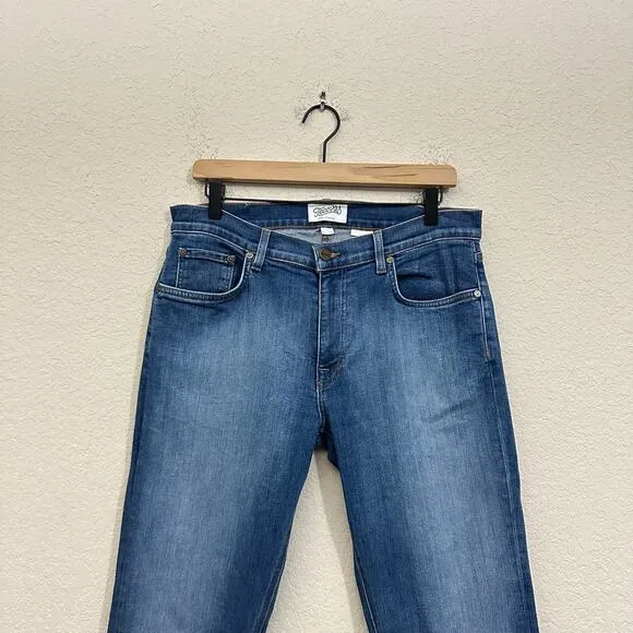 TECOVAS Slim Jeans Medium Blue Denim Straight Leg Stretch Western