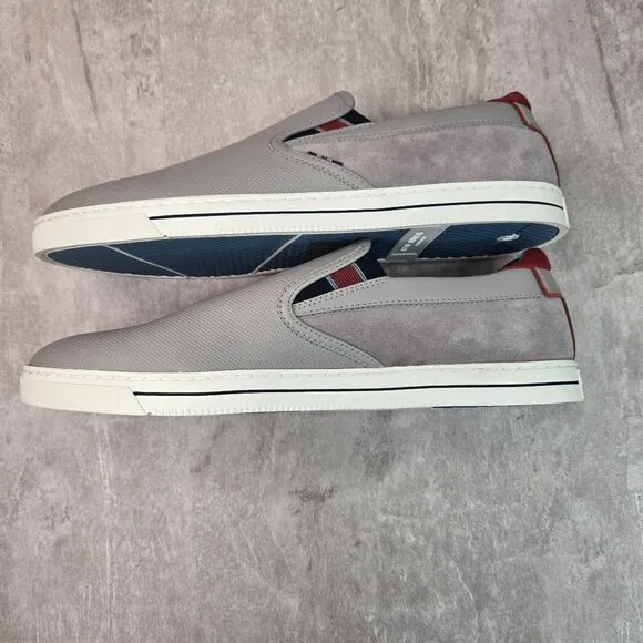 Ted Baker Alador Sneaker Mens 13 Gray Leather Preppy Slip On Comfort Dress Shoes